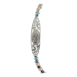 Esclava Plata 925 Virgen de Guadalupe con Zirconias Baño Oro Rosa Ajustable - Imagen 2