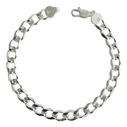 Esclava Plata Ley .925 Cubana Diamantada Hombre 20cm - Imagen 1