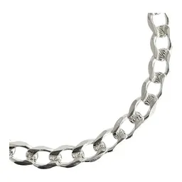 Esclava Plata Ley .925 Cubana Diamantada Hombre 20cm - Imagen 3