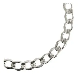 Esclava Plata Ley .925 Cubana Diamantada Hombre 20cm - Imagen 2