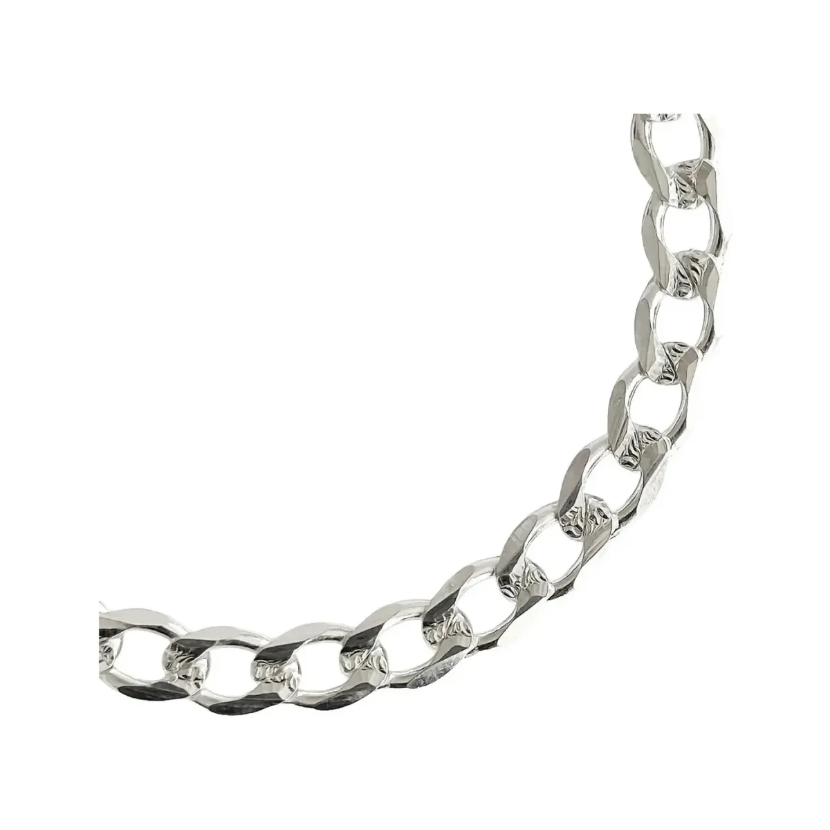 Esclava Plata Ley .925 Cubana Diamantada Hombre 20cm - Imagen 2