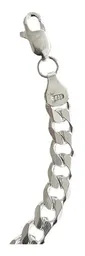 Esclava Plata Ley .925 Cubana Diamantada Hombre 20cm - Imagen 4