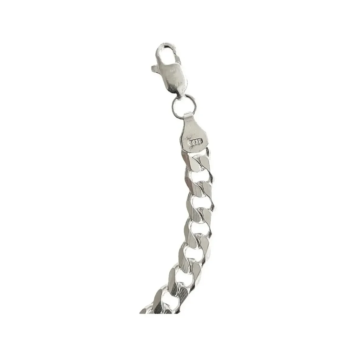 Esclava Plata Ley .925 Cubana Diamantada Hombre 20cm - Imagen 4