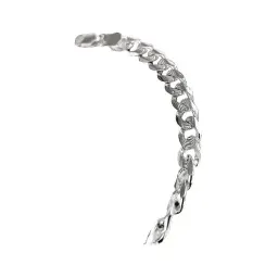 Esclava Pulsera Plata .925 Cubana Diamantada para Hombre 21.5 cm - Imagen 4