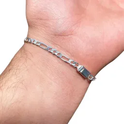 Pulsera Esclava Placa con Zirconias Negras Plata .925 21.5cm - Imagen 4