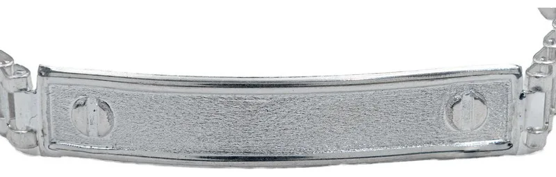 Esclava Hombre Plata Ley .925 Estilo Rolex Placa Grabable - Imagen 1