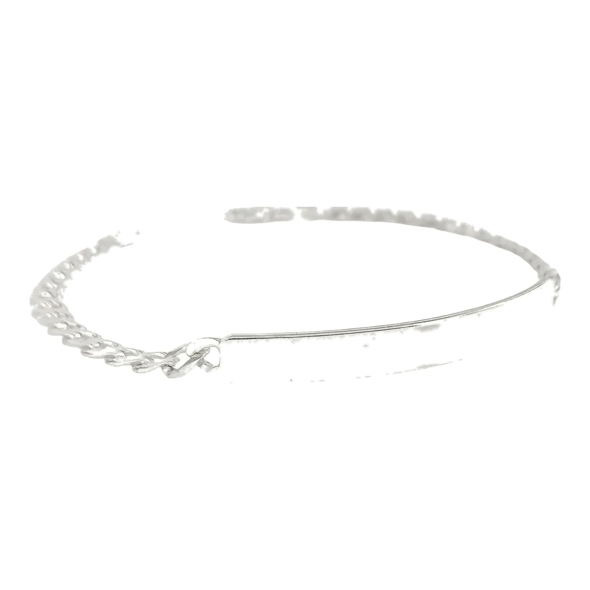 Esclava Plata 925 Tejido Barbado Cubano con Placa para Hombre - Joyaris joyería fina mexicana