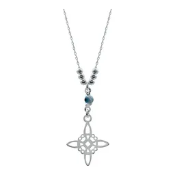 Gargantilla Plata 925 Nudo Bruja Ojo Turco Zirconia Azul - Imagen 1