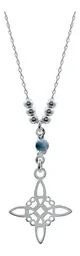 Gargantilla Plata 925 Nudo Bruja Ojo Turco Zirconia Azul - Imagen 1