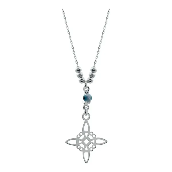 Gargantilla Plata 925 Nudo Bruja Ojo Turco Zirconia Azul - Imagen 1