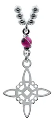 Gargantilla Plata 925 Nudo Bruja Ojo Turco Zirconia Rosa - Imagen 2