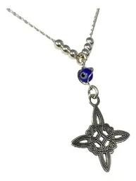 Gargantilla Plata 925 Nudo de Bruja Ojo Turco Zirconia Azul 50cm - Imagen 3