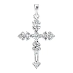 Dije Religioso de Plata .925 con Zirconia Acabado Pulido - Imagen 1