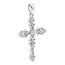 Dije Religioso de Plata .925 con Zirconia Acabado Pulido - Imagen 3