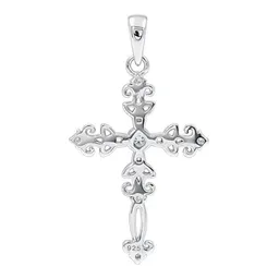 Dije Religioso de Plata .925 con Zirconia Acabado Pulido - Imagen 4