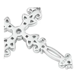 Dije Religioso de Plata .925 con Zirconia Acabado Pulido - Imagen 5