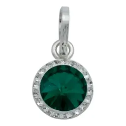 Juego Collar Dije y Aretes Plata 925 con Cristal Verde - Imagen 3