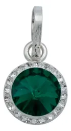 Juego Collar Dije y Aretes Plata 925 con Cristal Verde - Imagen 3