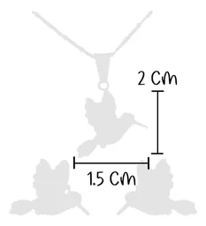 Conjunto Colibrí Plata .925 con Baño de Oro con Zirconia - Imagen 2