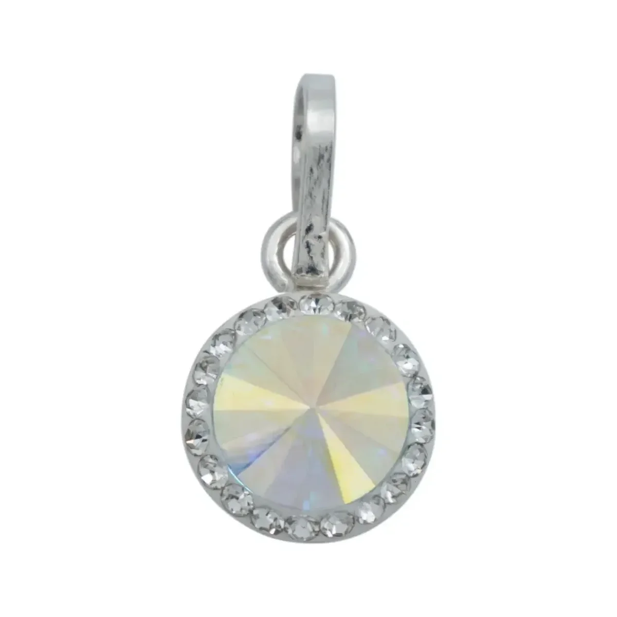 Juego de Collar Dije Aretes Plata 925 con Cristal Ovalado Blanco - Imagen 3