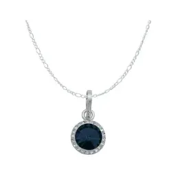Juego de Joyería Collar Aretes Plata Ley .925 Dije Cristal Azul - Imagen 2