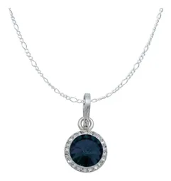 Juego de Joyería Collar Aretes Plata Ley .925 Dije Cristal Azul - Imagen 2