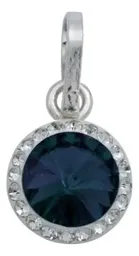 Juego de Joyería Collar Aretes Plata Ley .925 Dije Cristal Azul - Imagen 3