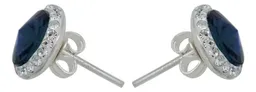 Juego de Joyería Collar Aretes Plata Ley .925 Dije Cristal Azul - Imagen 4