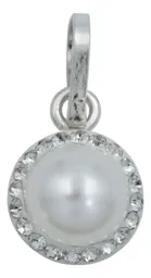 Juego de Joyería Plata 925 con Cristal Color Perla Aretes y Dije con Cadena - Imagen 3