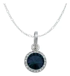 Juego Dije Aretes y Cadena Plata .925 Cristales Azules Mujer - Imagen 2