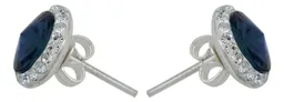 Juego Dije Aretes y Cadena Plata .925 Cristales Azules Mujer - Imagen 4