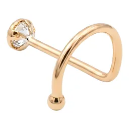 Aretes Piercing de Oro 10k Bisel Zirconia 2 mm - Imagen 3
