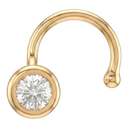 Aretes Piercing de Oro 10k Bisel Zirconia 2 mm - Imagen 4