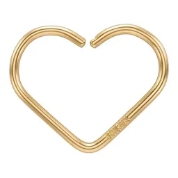 Piercing Corazón de Oro 10k Amarillo Liso 10 mm Cierre a Presión - Imagen 1