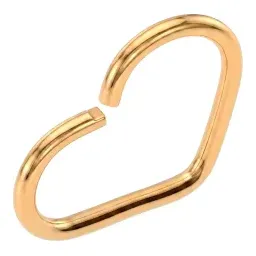 Piercing Corazón de Oro 10k Amarillo Liso 10 mm Cierre a Presión - Imagen 2