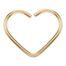 Piercing Corazón de Oro 10k Amarillo Liso 10 mm Cierre a Presión - Imagen 3