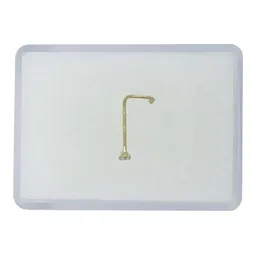 Piercing Nariz Curvo Oro 10k Zirconia Blanca - Imagen 2