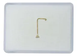 Piercing Nariz Curvo Oro 10k Zirconia Blanca - Imagen 2