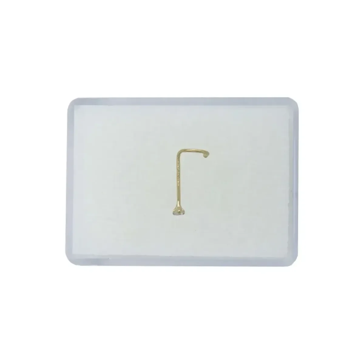 Piercing Nariz Curvo Oro 10k Zirconia Blanca - Imagen 2