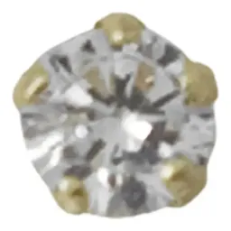 Piercing Nariz Curvo Oro 10k Zirconia Blanca - Imagen 5
