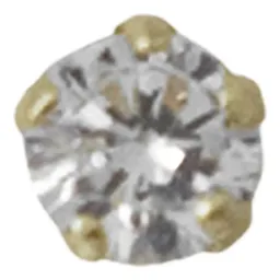 Piercing Nariz Curvo Oro 10k Zirconia Blanca - Imagen 5