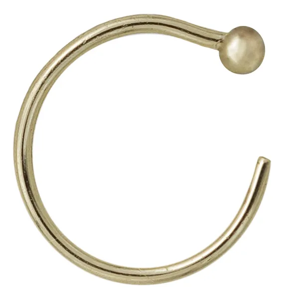 Arete de oro 10k dorado liso redondo curvo mini 1.5mm perfo — Joyaris