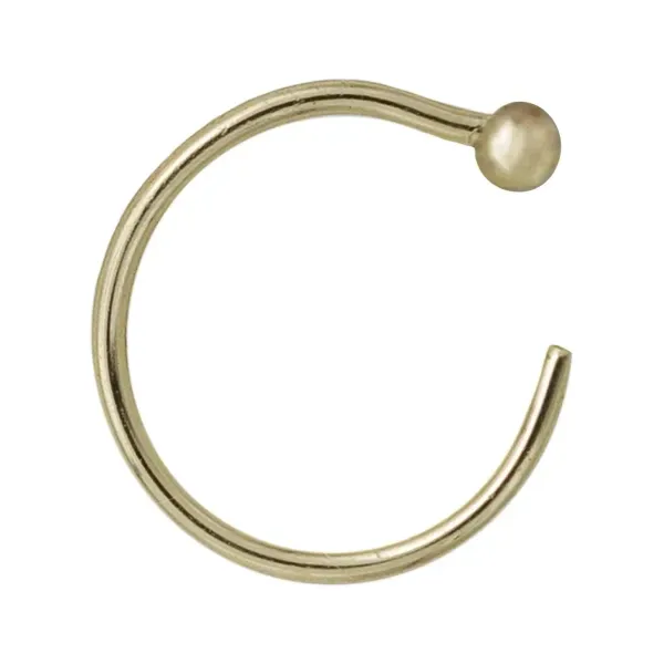 Arete de oro 10k dorado liso redondo curvo mini 1.5mm perfo — Joyaris