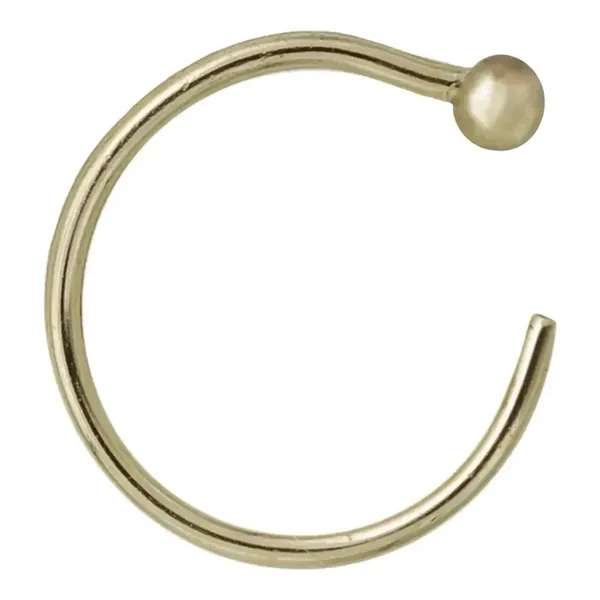 Arete de oro 10k dorado liso redondo curvo mini 1.5mm perfo — Joyaris