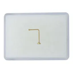 Piercing Nariz Oro 10k Zirconia Blanca Curva Stud - Imagen 2