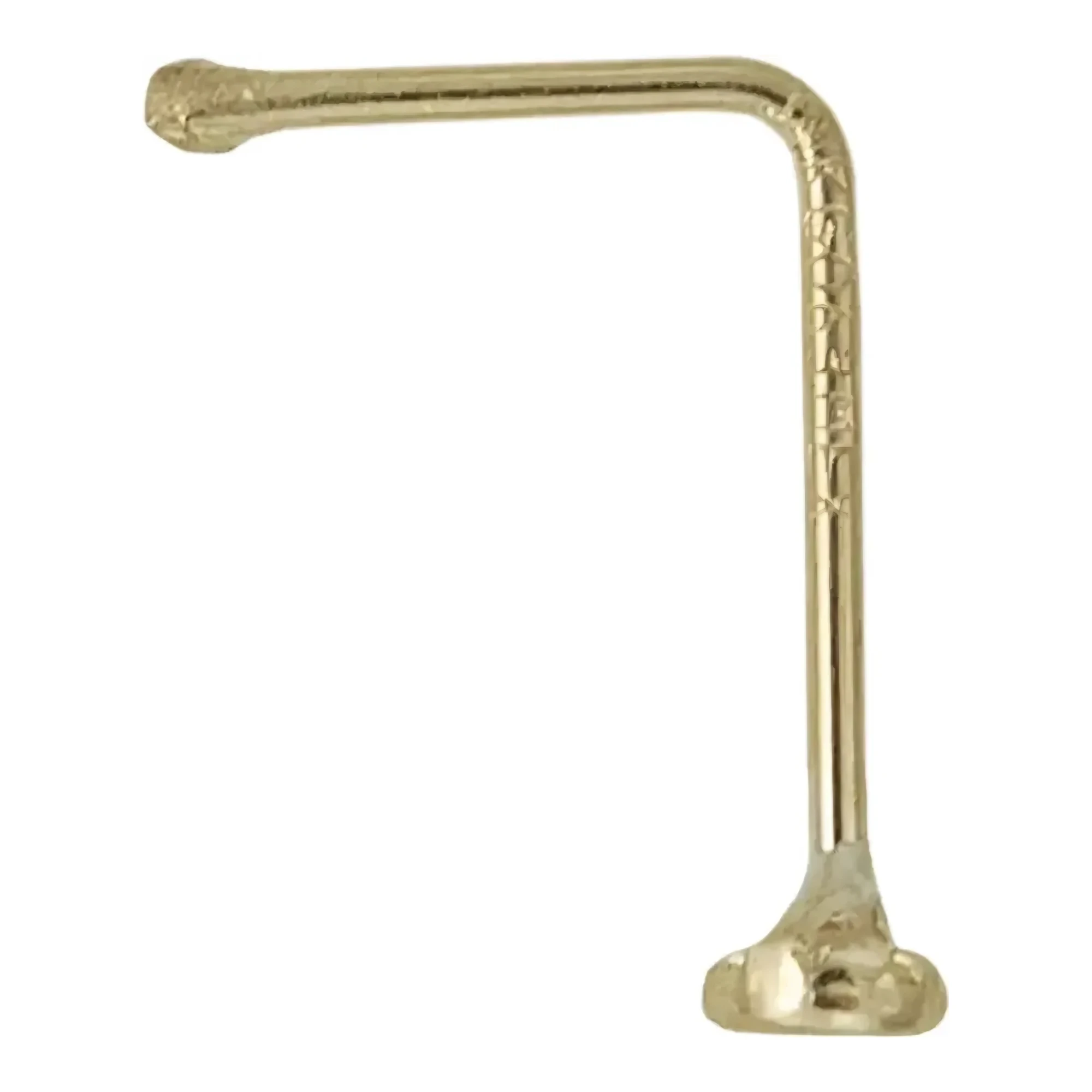Piercing Nariz Oro 10k Zirconia Blanca Curva Stud - Imagen 3