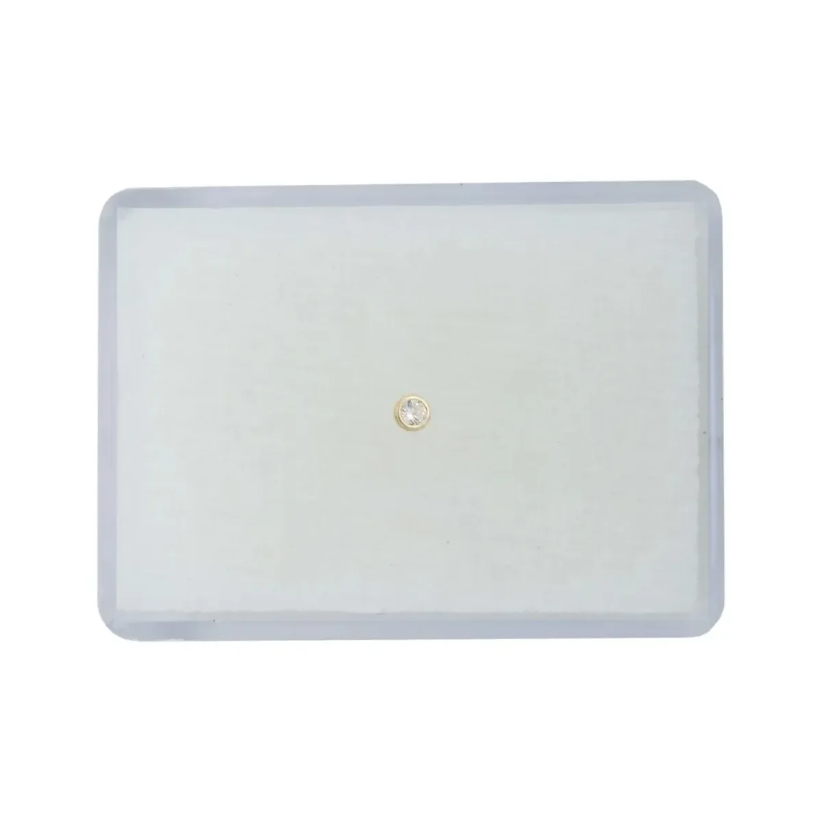 Piercing Nariz Oro 10k Zirconia Blanca Curva Stud - Imagen 4