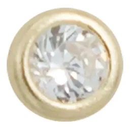 Piercing Nariz Oro 10k Zirconia Blanca Curva Stud - Imagen 5
