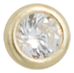 Piercing Nariz Oro 10k Zirconia Blanca Curva Stud - Imagen 5