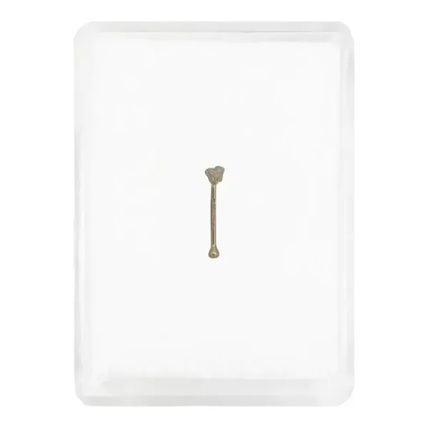 Arete de oro 10k dorado zirconia piercing nariz recto 1.5mm — Joyaris